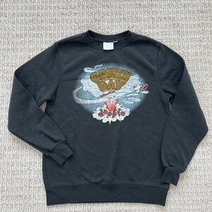 Green Day Dookie Album Logo Official Long Sleeve Crewneck Sweatshirt Black XS
